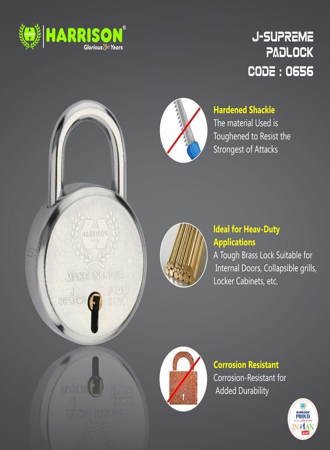 Harrison Harrision 0656 J Supreme Round 50mm BCP Padlock with 7 Lever | Padlock, Padlocks, Locks for Home, Locks for Main Door - Image 2
